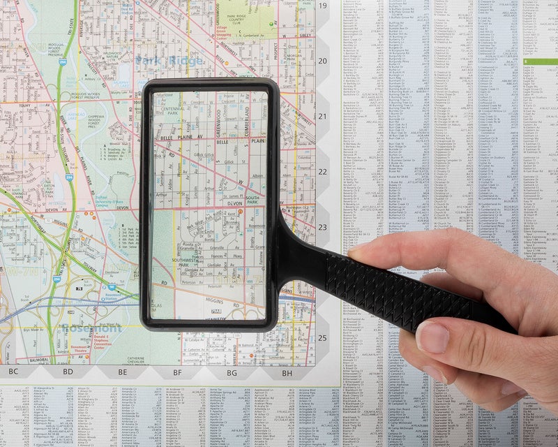 MagnifyLabs Jumbo Rectangular Handheld Magnifying Glass (3X Magnification) â€“ Scratch Resistant Glass Lens - Large Horizontal Viewing Area - Image 3